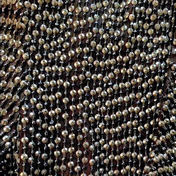 Parker Silk Beaded Draped Asymmetrical Open Front Jacket Blazer Duster - Picture 10 of 16